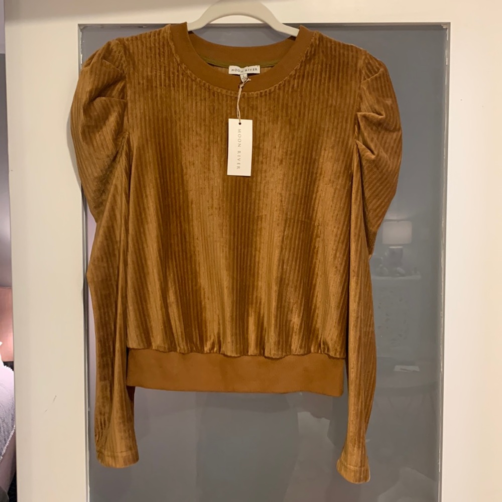 Moon River Velour Blouse